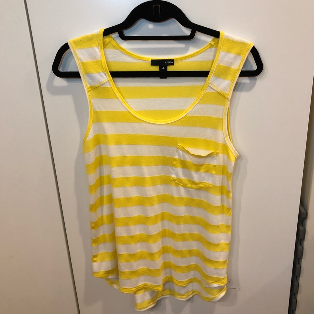 Yellow Stripe Tank with Pocket